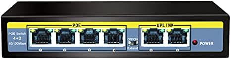 Uoeidosb 52V 6-Port Switch 410/100Mbps POE יציאה+210/100Mbps יציאה 250M שידור 802.3 AT/AF 1.2GBPS