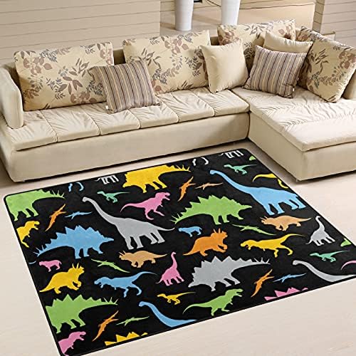 דפוס דינוזאור צבעוני בצבע בקסיג'י שטיחים שטיחים שטיחים של שטיחים פליימט שטיחים לילדים לחדר חדר שינה חדר