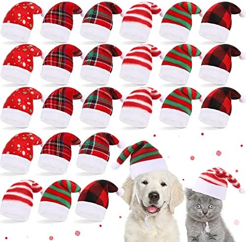 24 חלקים כלב כובע סנטה כובע חיות מחמד כובע סנטה תלבוש