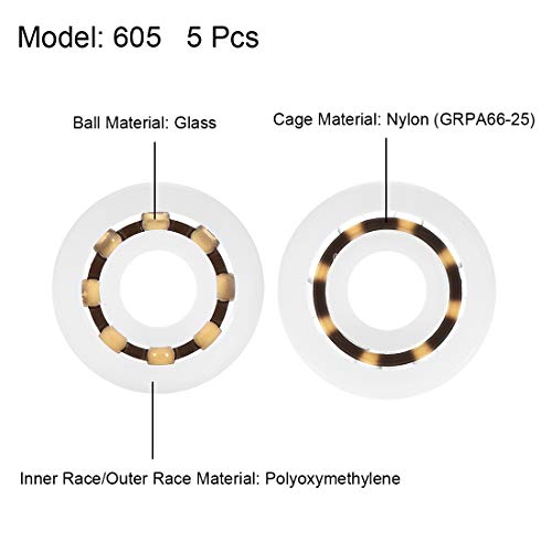 605 מסבי פלסטיק 5 14 5 ממ זכוכית כדור ניילון כלוב 5 יחידות