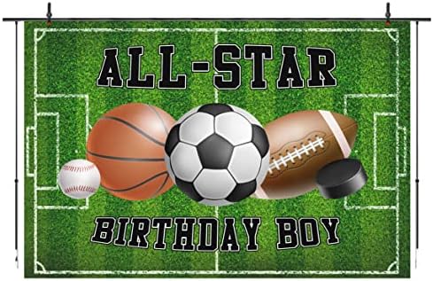 תפאורת יום הולדת של כל הכוכבים לבנים ספורט ספורט קישוט מסיבת יום הולדת שמח ילדים כדורגל בייסבול רוגבי כדורסל הוקי
