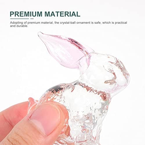 עיצוב ארנב של Veemoon פסלון ארנב קריסטל, 2023 ארנב סיני מפוצץ מזכוכית מזכוכית פסלוני בעלי חיים ארנב ארנב עיצוב הבית