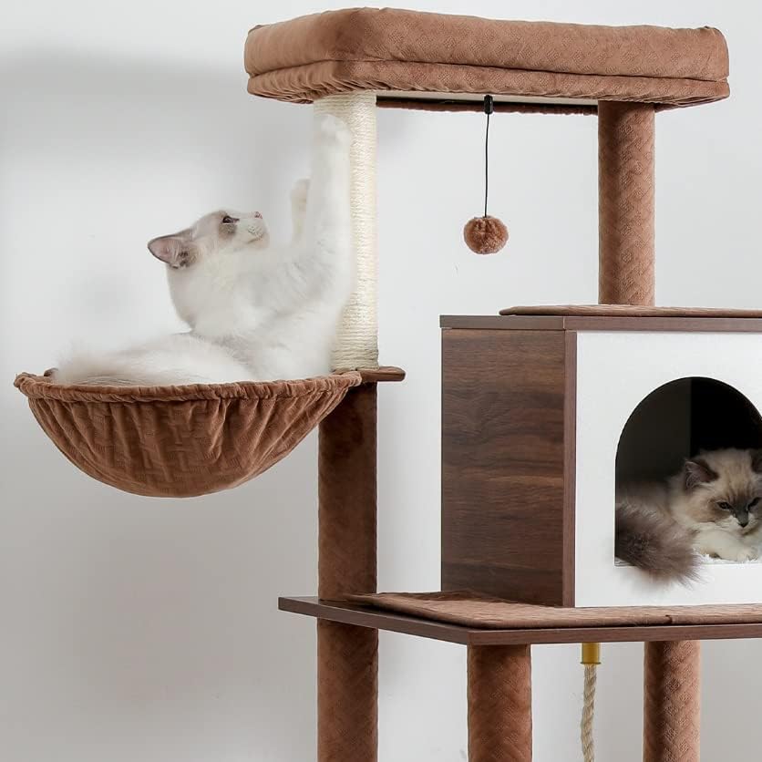 חתול חתלתול גרוד עץ עם צעצוע עכבר למעלה רמת מיטת עבור מרגיע שריטה סיסל למשחק