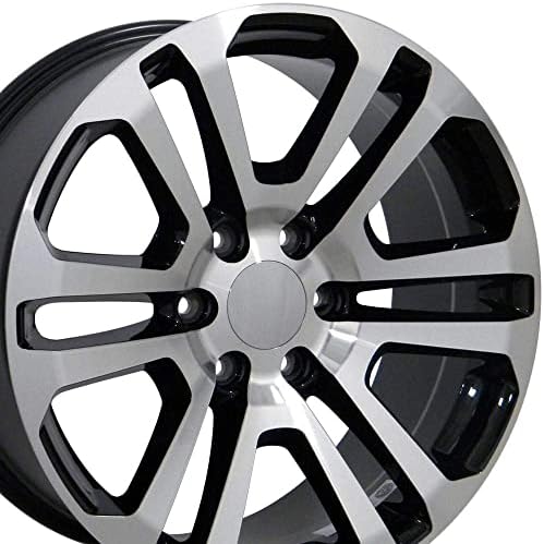 OE Wheels LLC 20 אינץ 'חישוקים מתאימים לשברולט סילברדו טאהו סיירה יוקון אסקאלדה CV99 שחור מאצ''ד 20x9 CK158 RIM HOLLANDER