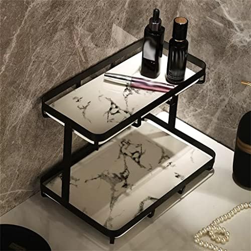 WSSBK חדר אמבטיה משטח אחסון מתלה לעור טיפוח אחסון תיבת אחסון שולחן עבודה שולחן עבודה כפול שכבה כפולת קוסמטיקה