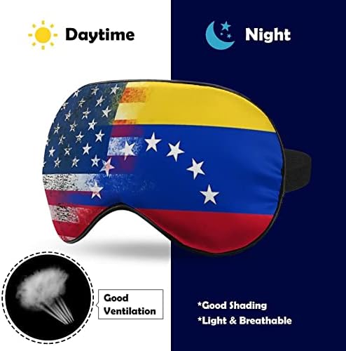 מסכות עין שינה, דגל אמריקאי של ונצואלה מסכת עיניים שינה וכיסוי עיניים עם רצועה/סרט אלסטי לנשים גברים שינה נסיעות תנומה