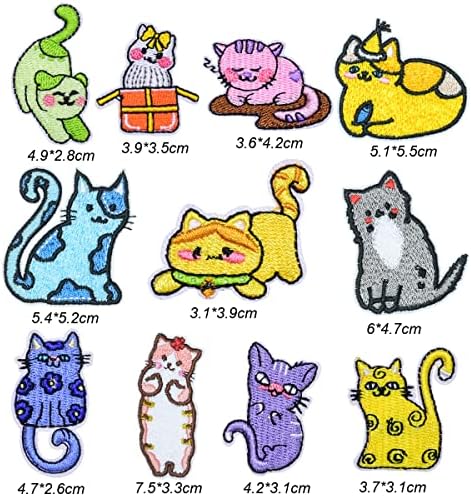 וינקי 11 יחידות חתול ברזל על תיקוני חמוד חתלתול לתפור על תיקוני מיני חתול רקום אפליקציות עבור שמלת ג ' ינס