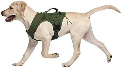 רתמת כלבים טקטי של Mudinpet, אפוד כלבים של שירות צבאי לכלבים גדולים בינוניים קטנים, ללא מושך אפוד כלי עזר לבריחה