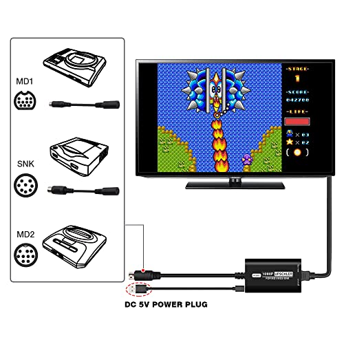 ממיר HDMI עבור SEGA MD1 MD2 SNK SNK HDMI מתאם RGB