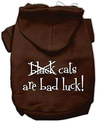 מוצרי חיות מחמד של מיראז 'חתולים שחורים הם מזל רע הדפס מסך קפוצ'ונים חום, xx-large