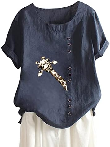 נשים מתגנדר פרחוני מודפס חולצה קלאסי-כושר קצר שרוול פולב לנשימה חמוד זורם עגול צוואר חולצות