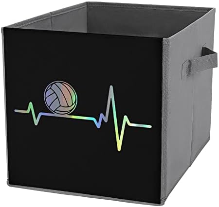 כדורעף פעימות לב גדול קוביות אחסון פחי מתקפל בד אחסון תיבת ארון מארגני עבור מדפים