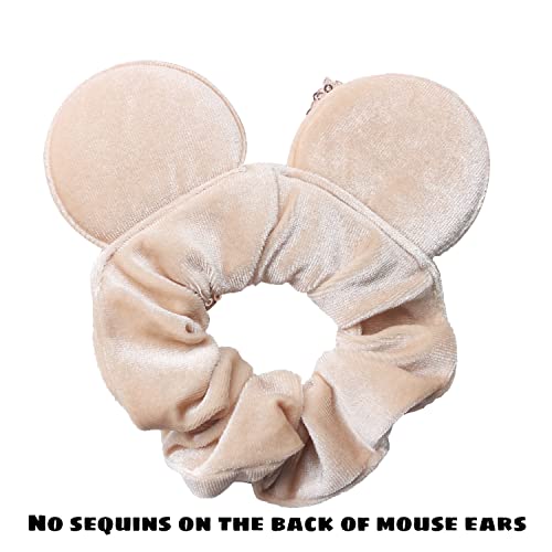 6 חבילה עכבר אוזני פצפוצי קטיפה קוקו מחזיקי, נצנצים קשתות קטיפה פצפוצי שיער אביזרי עבור בני נוער נשים בנות