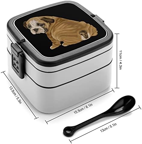הדפס כלב חמוד של Shar Pei הכל בקופסת בנטו אחת מיכל ארוחת צהריים למבוגרים עם כף לבית ספר/עבודה/פיקניק