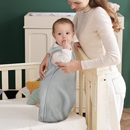 Tillyou Sleep Sack 2 חבילה-שמיכה לבישה לתינוק עם רוכסן דו כיווני, שק שינה רך במיוחד ללא שרוולים לילדה, פיל אפור