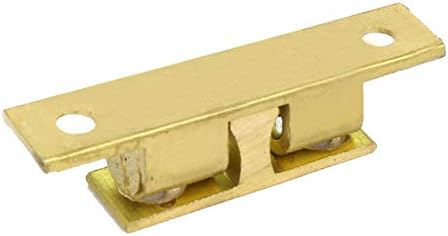 ארון ארון ארון X-DREE ארון פליז פליז כפול גלגל תפס תפוס זהב טון 47 ממ אורך (Gabinete Armario Armario Latón Doble