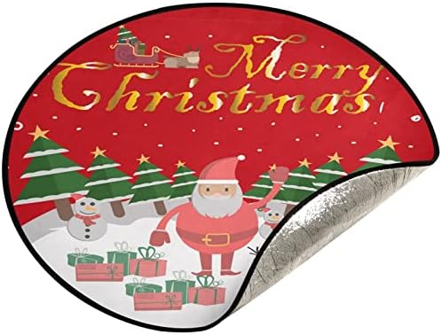 מחצלת עץ חג המולד Visesunny חג מולד שמח סנטה איש שלג ועץ עץ עץ עץ עץ מעמד מחצלת מגן רצפה סופג עץ מעמד מחצלת מגש לחג ההודיה