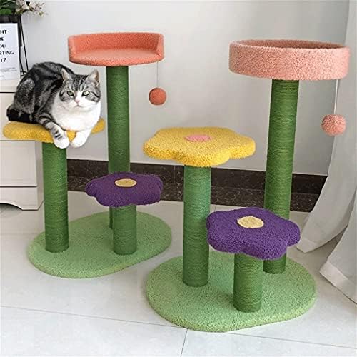 חתול עץ מגדל פרח חתול עץ מגדל טיפוס מיטת חרב חבל חתול שריטה הודעה חתול קפיצות פלטפורמת צעצועי חתול דירה חתול