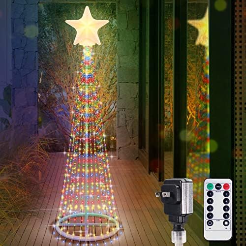 אורות חג המולד של דוליטה 440 מפל LED אורות עץ חג המולד אורות עם טופר פונקציה זיכרון כוכב 8 מצבי תאורה אורות פיות לחיצוני