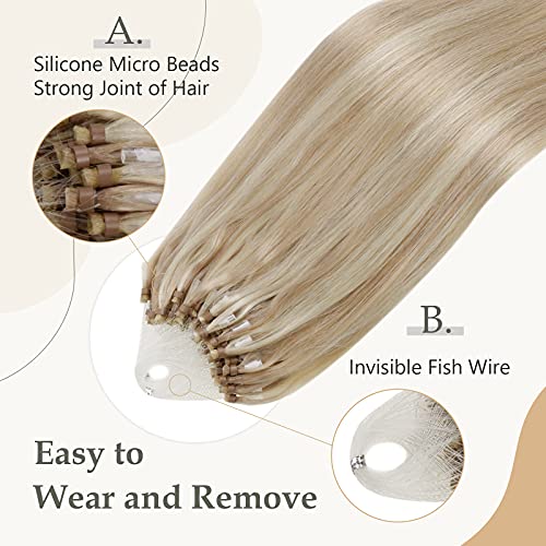 חסוך יותר קנה ביחד: תוספות שיער קלות בגודל 16 אינץ 'ותוספות שיער מיקרו לולאה בגודל 14 אינץ' 18 עמ613