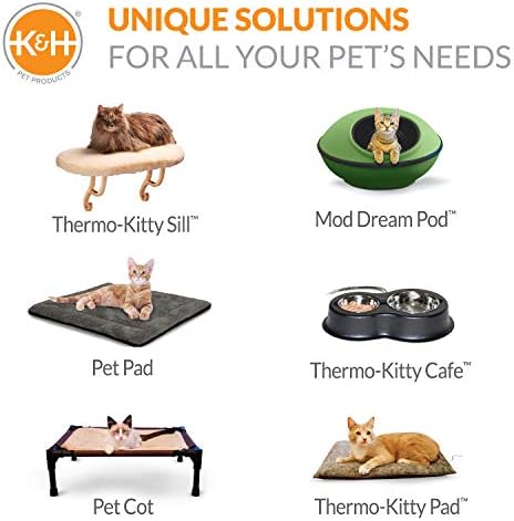 מוצרי חיות מחמד תרמו-קיטי מיטה מחוממת לחיות מחמד דלוקס מוקה גדולה/נמר 20 4 וואט