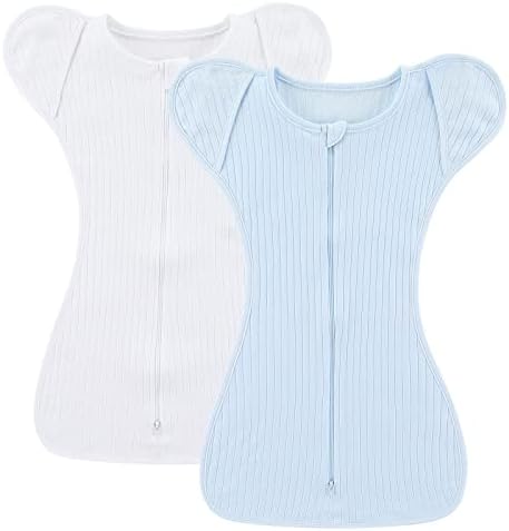 2 חבילות עבריות שקית תינוקות של תינוקות יילודים לזרועות שמיכה לבישות ללא נשק לזרועות זרועות שינה.