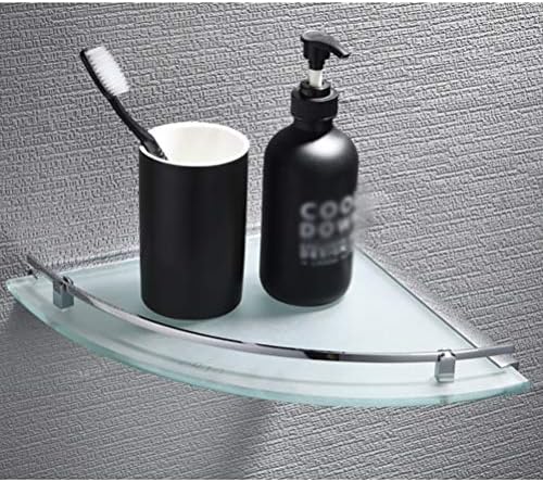 GSDNV חדש פינת אמבטיה מדף זכוכית מתלה לאחסון מתלה לאחסון מתלה מדף קוסמטי מדף חומרת אמבטיה