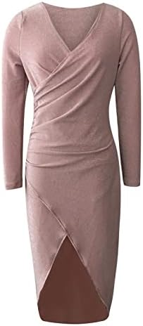 ארוך שרוול שמלה לנשים נשים של מוצק צבע ארוך שרוול עם צווארון רוכסן סקסי שמלת מותניים שמלה