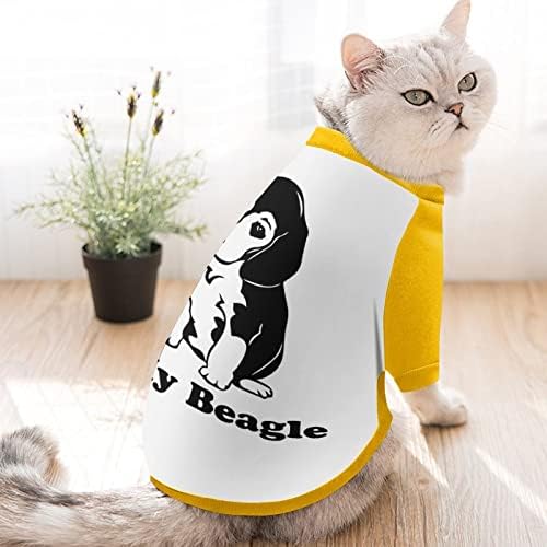 מצחיק אני אוהב את הסווטשירט שלי של ביגל הדפס חיית מחמד עם סרבל סוודר פליס לחתול כלבים עם עיצוב