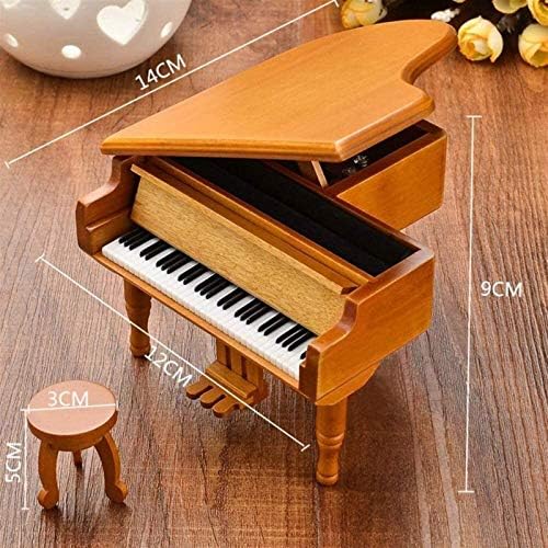 Alremo Huangxing - פסנתר קופסת מוסיקה מעץ 18 מתנה טון מתנה קופסת מוזיקה מעודנת עם קישוט קופסאות קופסאות קופסאות קופסאות