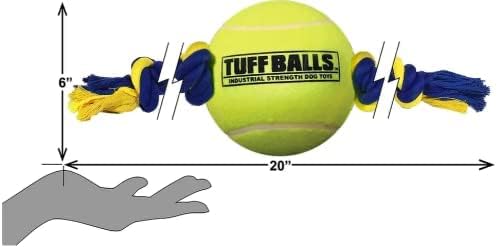 Petsport 2 חבילה של מגה טוף טאוף מגרה עם כדור טניס לא שוחק בגודל 6 אינץ ', 29 אינץ', לכלבים גדולים וענקיים ...