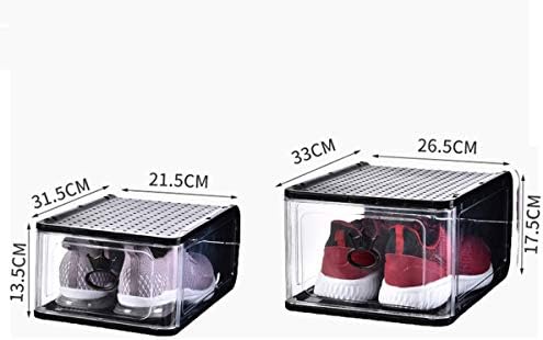 CABILOCK 4 יחידות תיבות נעליים ניתנות לניתוק מעבה נעלי מפלסטיק שקופות מארגן נעלי מיכל אחסון נעלי חדר שינה ביתי