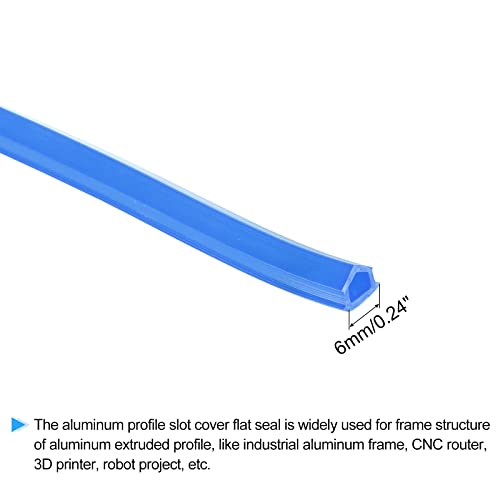 Meccanixity אלומיניום פרופיל חריץ כיסוי חותם שטוח כחול 2 ממ 6 ממ 2020 סדרה לאביזרי מדפסת תלת מימדית חבילה של 1