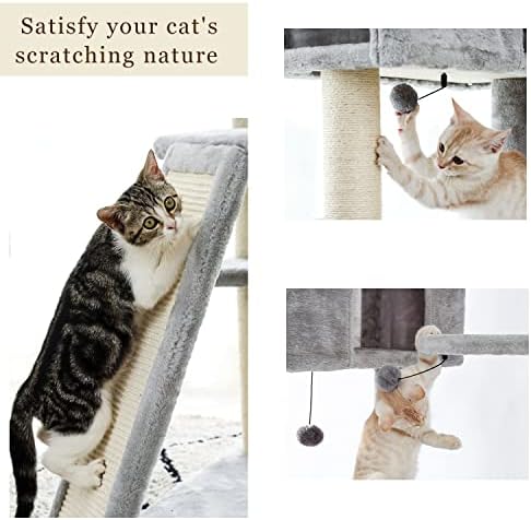 ולנוטה חתול חתלתול גרוד עץ עם צעצוע עכבר למעלה רמת מיטת עבור מרגיע שריטה סיסל למשחק
