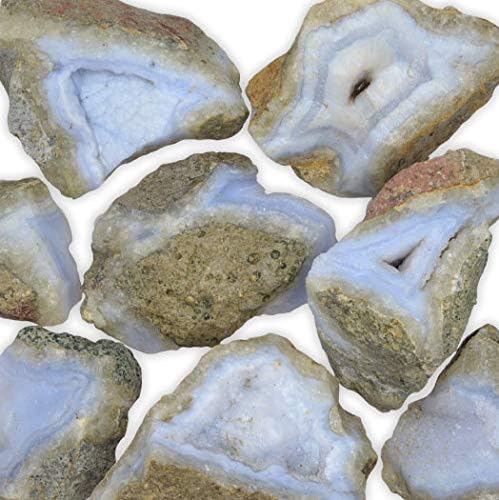 אבני חן מהפנטות חומרים: 2 קילוגרם גס קרחוני מחוספס כחול תחרה אבני אגייט מנמיביה - גבישים טבעיים גולמיים וסלעים לגיבוש,
