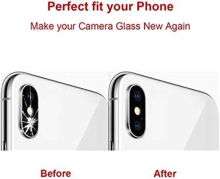 2 יחידות מקורי חזרה אחורי מצלמה עדשת זכוכית החלפה לאייפון אקס מקס ואייפון אקס עם מותקן מראש דבק ותיקון ערכת כלים
