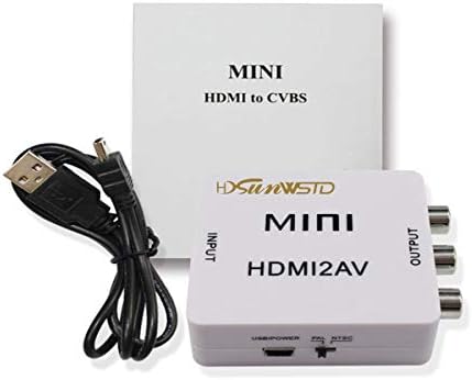 מתאם HDMI ל- RCA, 1080p HDMI נקבה עד 3RCA וידאו אודיו AV ממיר נשי מורכב, שידור חד כיווני מ- HDMI ל- RCA