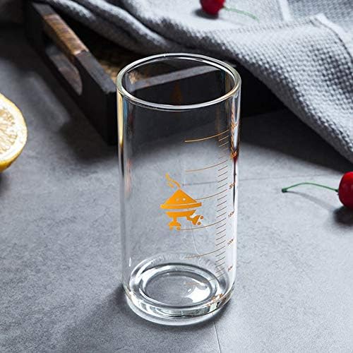 כוסית זכוכית חלב טאמו -כוס עם אמצעים, זכוכית עם מדידות ומכסה סיליקון