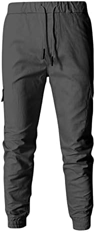 מכנסי מטען של Jorasa Mens Plus Plus גודל מכנסי טרנינג רזה משוררת מכנסי עבודות מותניים אלסטיים מכנסי טיול חיצוניים עם