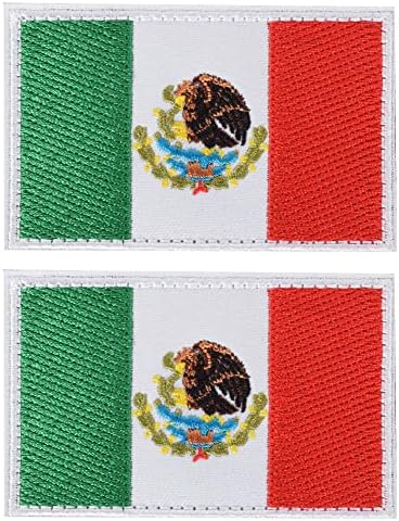2 חתיכות טלאי דגל מקסיקו טקטי מקסיקו מקסיקו טלאים סמל אחידים צבאיים