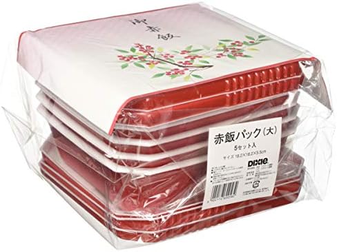 חבילת אורז אדומה של יפן דקססי, חגיגה, אורז אדום, גדול, 5 חתיכות, אדום