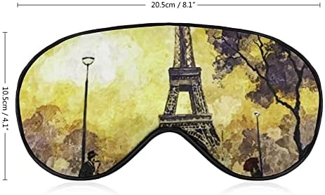 ציור שמן PARIS מסכת עיניים הדפסה קלה חוסמת מסכת שינה עם רצועה מתכווננת לטיולים משמרת שינה
