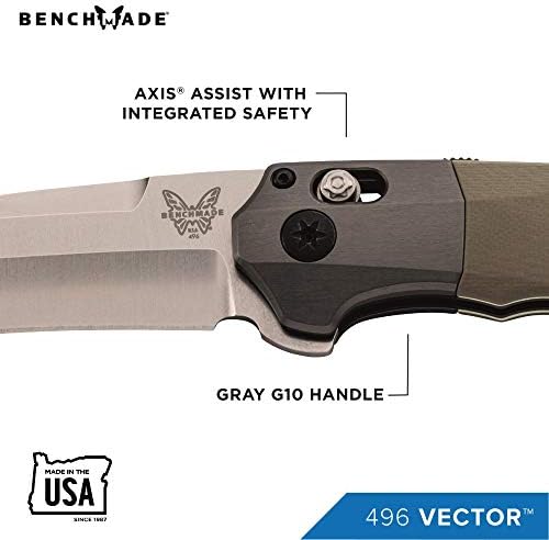 Benchmade - 496 סכין EDC, להב נקודה עם טחינה מורכבת, קצה רגיל, גימור סאטן, מיוצר בארצות הברית