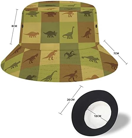 Vajriputra חמוד דינוזאור כובעי קיץ לנשים, גברים, כובע דלי כובע שמש חיצוני חוף נסיעה