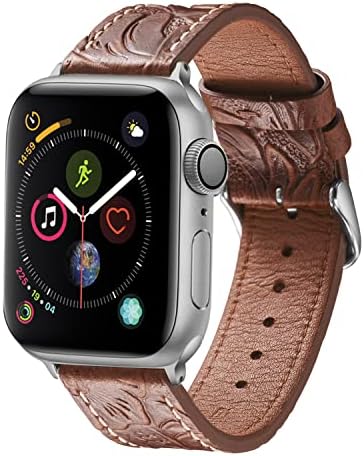 להקות שעון עור תואמות ל- Apple Watch 38/40/41 ממ 42/44/45/49 ממ נשים רצועת החלפת וינטג 'עור מקורי לגברים IWatch