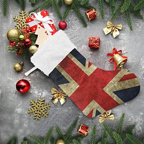 Pimilagu רטרו דגל בריטי גרבי חג המולד 1 חבילה 17.7 , גרביים תלויים לקישוט חג המולד