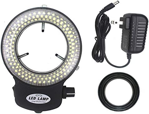 LED-144-ZK שחור מתכוונן 144 תאורת טבעת LED תאורה למיקרוסקופ סטריאו