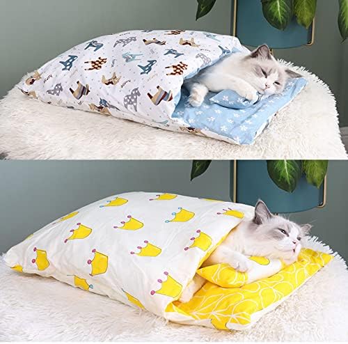 מטלטלין חורף חם חתול בית, חורף חם מפנק חם חתול שק שינה עם כרית