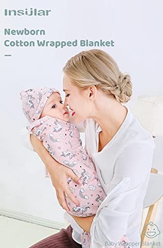 שמיכת הדפסה של יילוד תינוקות עטוף מתיחה עטוף שמיכות חוטט, ילדה יוניסקס מקבלת שמיכה עם כובע, שק שינה לתינוק מגבת אמבטיה