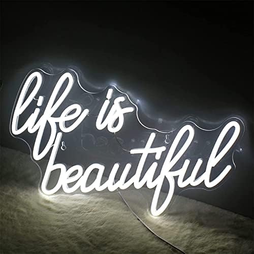 Life Dvtel הם אורות שלטי ניאון יפהפיים, LED לבנה בהתאמה אישית אורות לילה מופעלים על ידי מתג, שלט זוהר תלוי קיר,